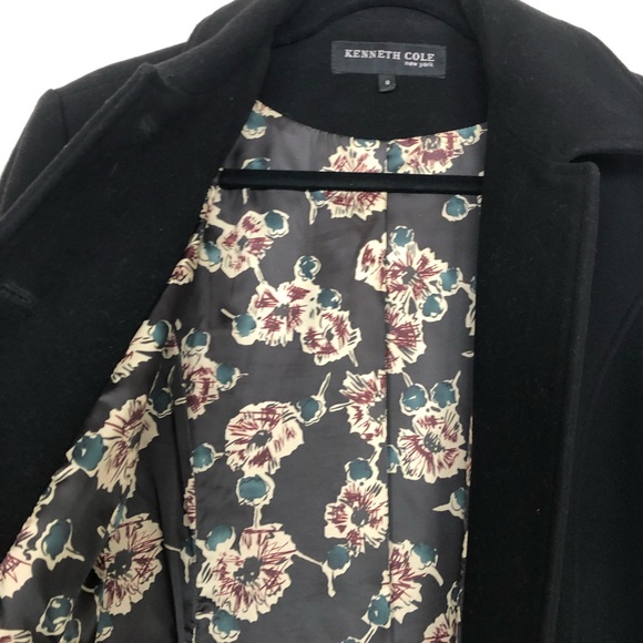 Kenneth Cole Wool/Cashmere Classic long coat Black - Picture 8 of 8